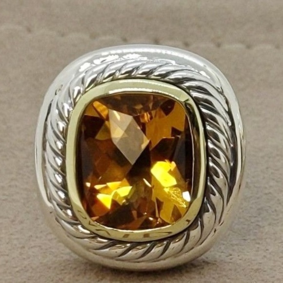 David Yurnan 925/14K Citrine Large Albion Earrings - Picture 3 of 8